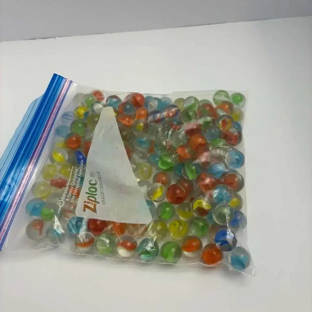 Vintage Assorted Clear Glass Cat's Eye Marbles Bulk Lot